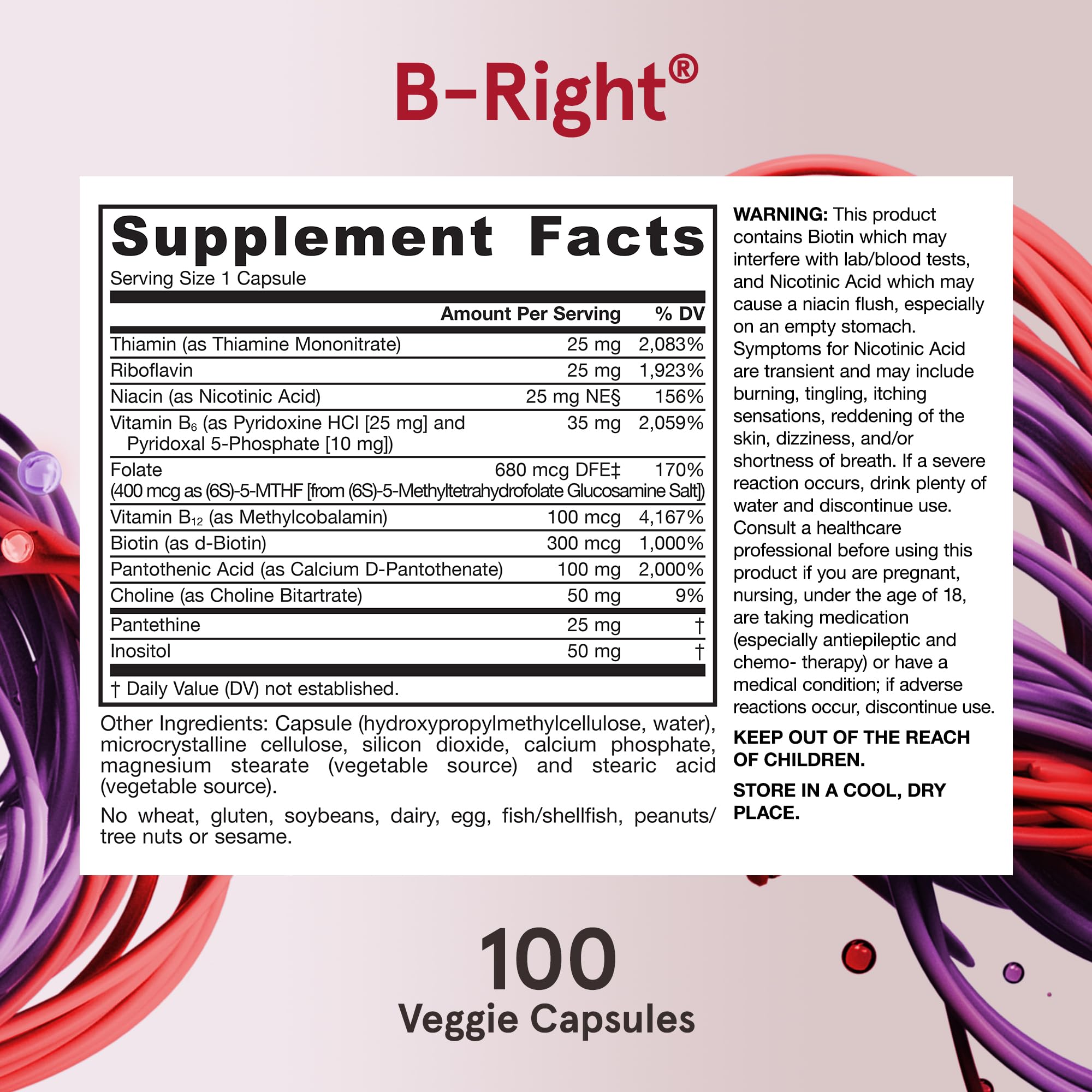 Pack of 12 B-Right bottles for sustained B-complex support.