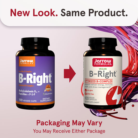Jarrow Formulas B-Right veggie capsules ready for daily use.