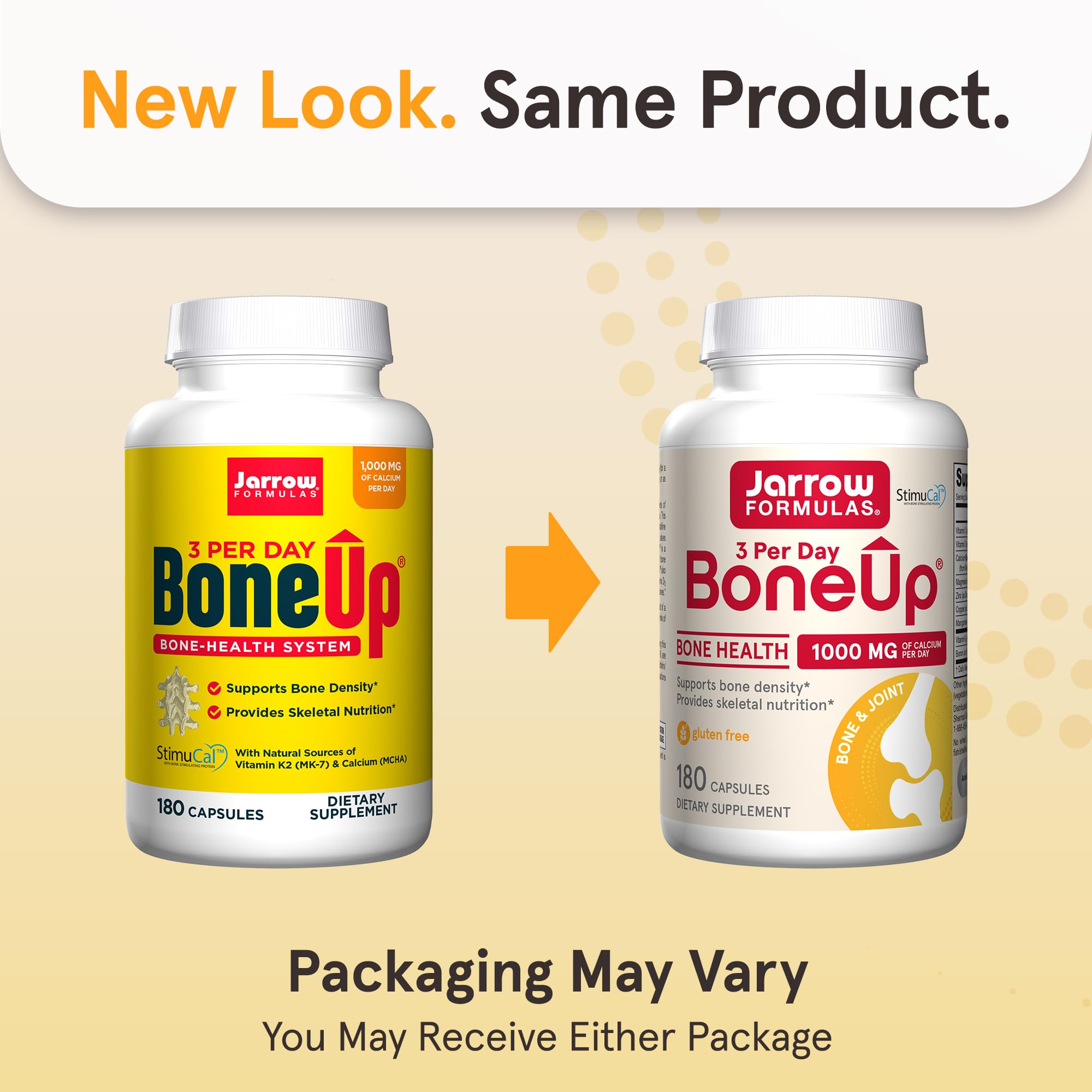 BoneUp label on bottle with ingredients and certifications