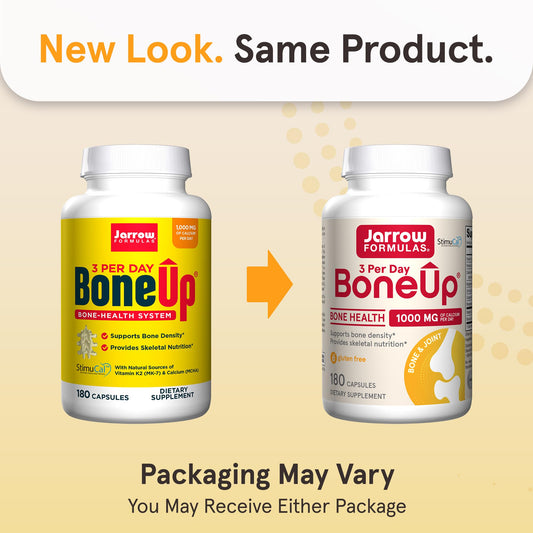 BoneUp label on bottle with ingredients and certifications