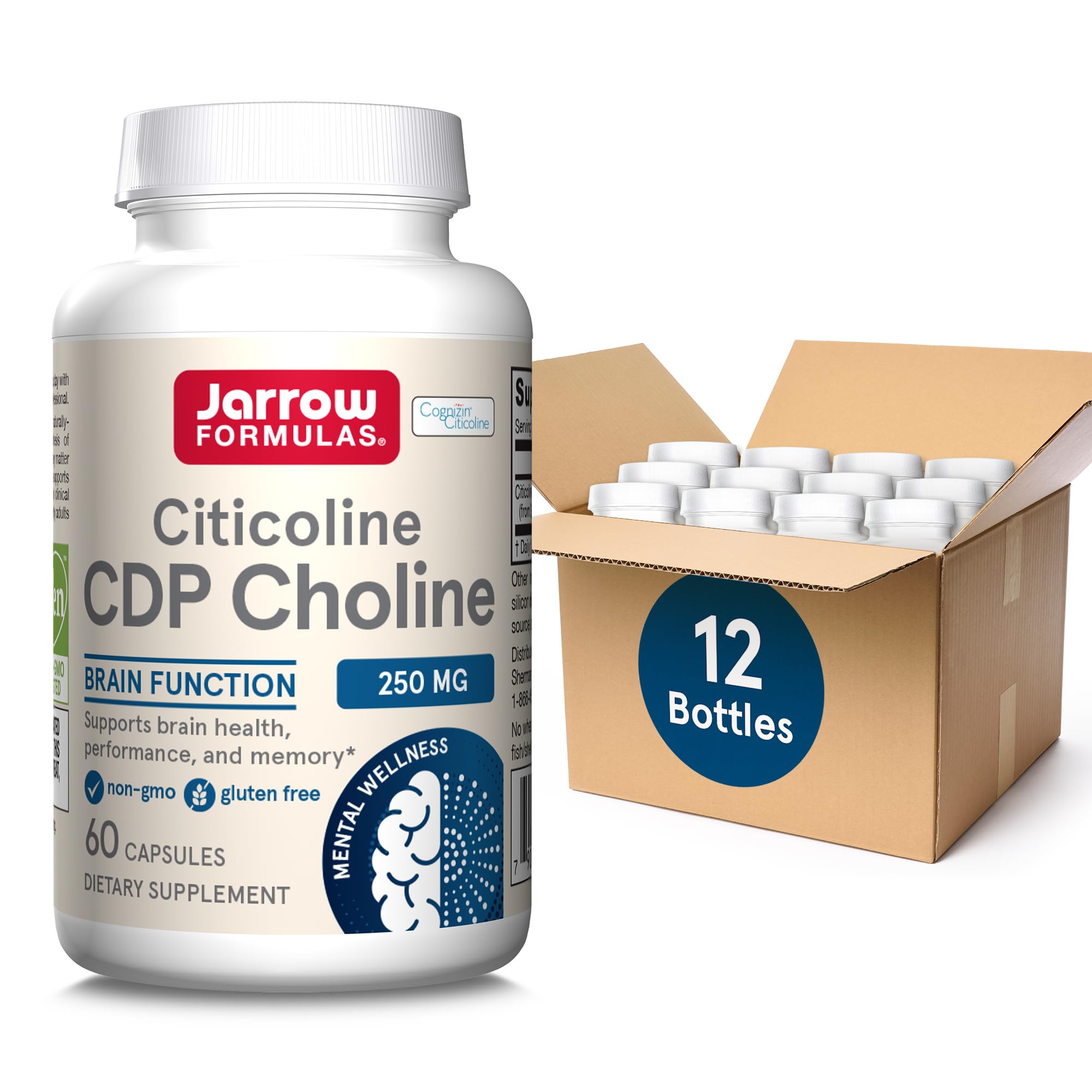 Jarrow Formulas Citicoline 250 mg bottle front view for brain health