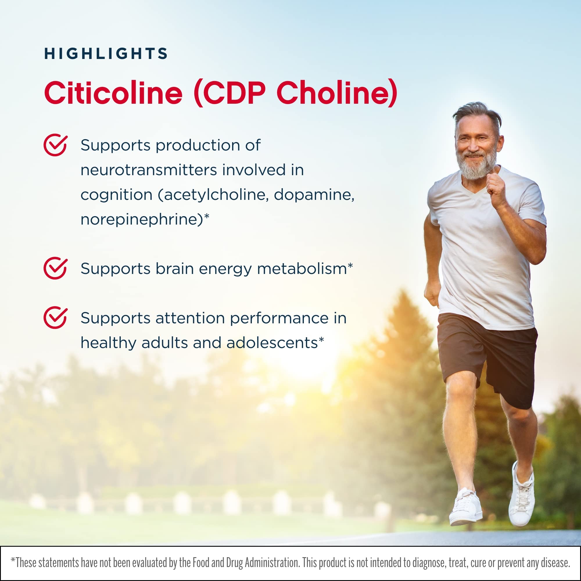 Jarrow Formulas Citicoline label close-up with CDP Choline content.