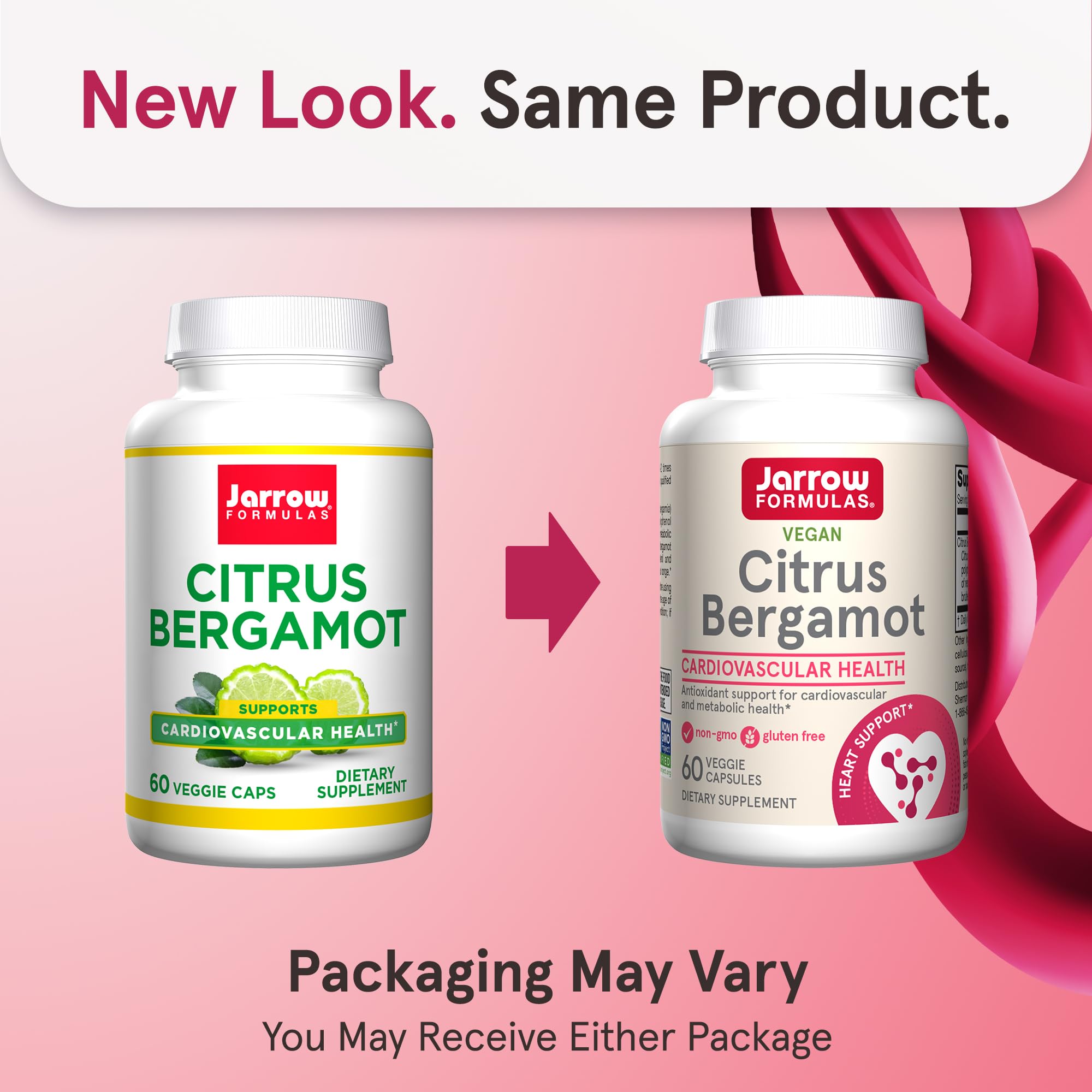 Jarrow Formulas Citrus Bergamot capsules closeup showing 500 mg per capsule and polyphenols