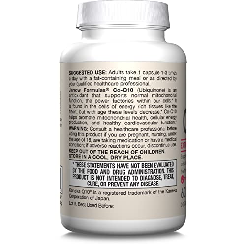 Jarrow Formulas Co-Q10 60-day supply packaging on shelf.