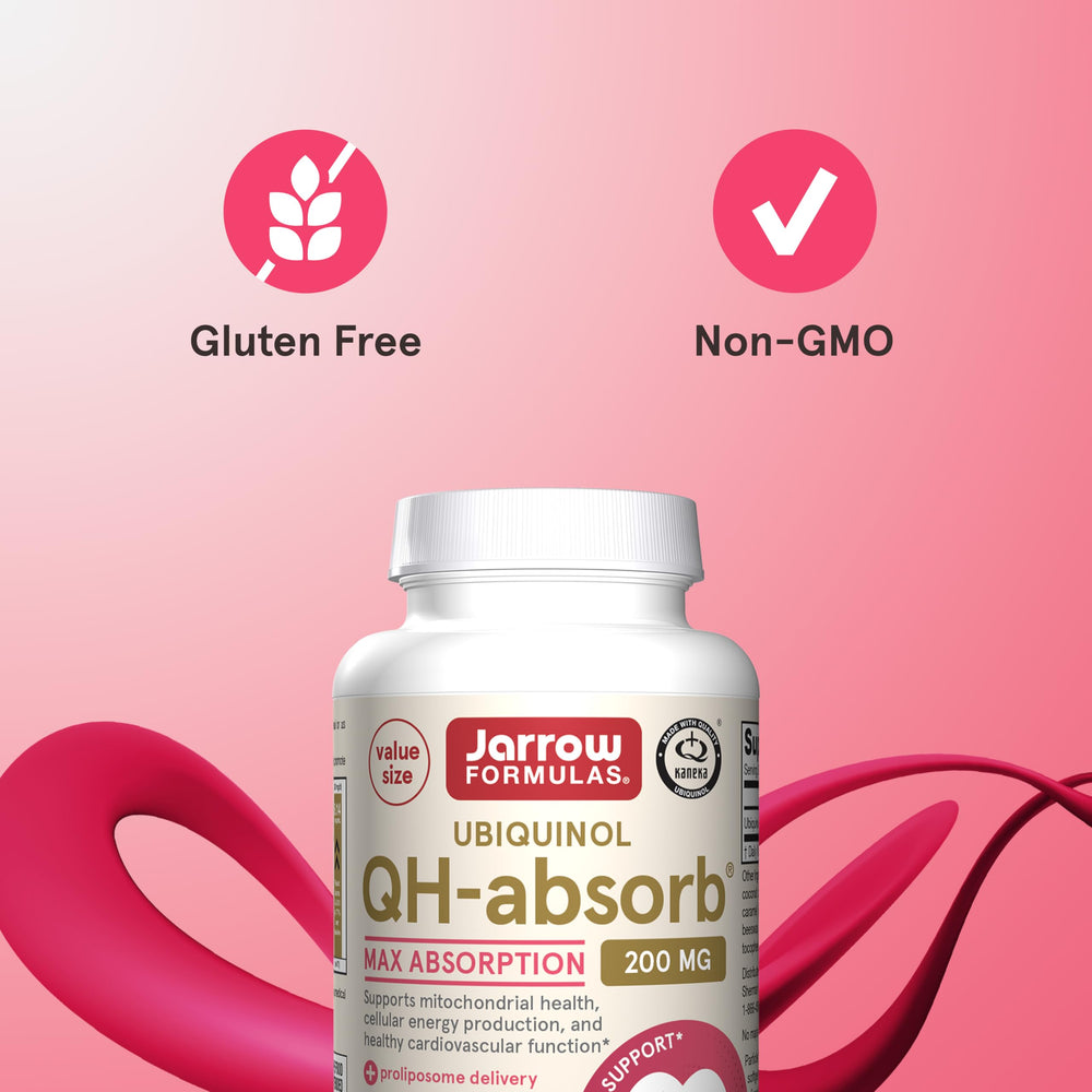 Jarrow Formulas CoQ10 ubiquinol label closeup showing supplement facts.