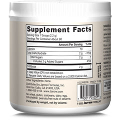 Close-up of ingredient panel noting pure D-Ribose.