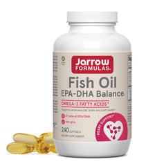 Jarrow Formulas EPA-DHA Balance bottle with 240 softgels for cardiovascular support.