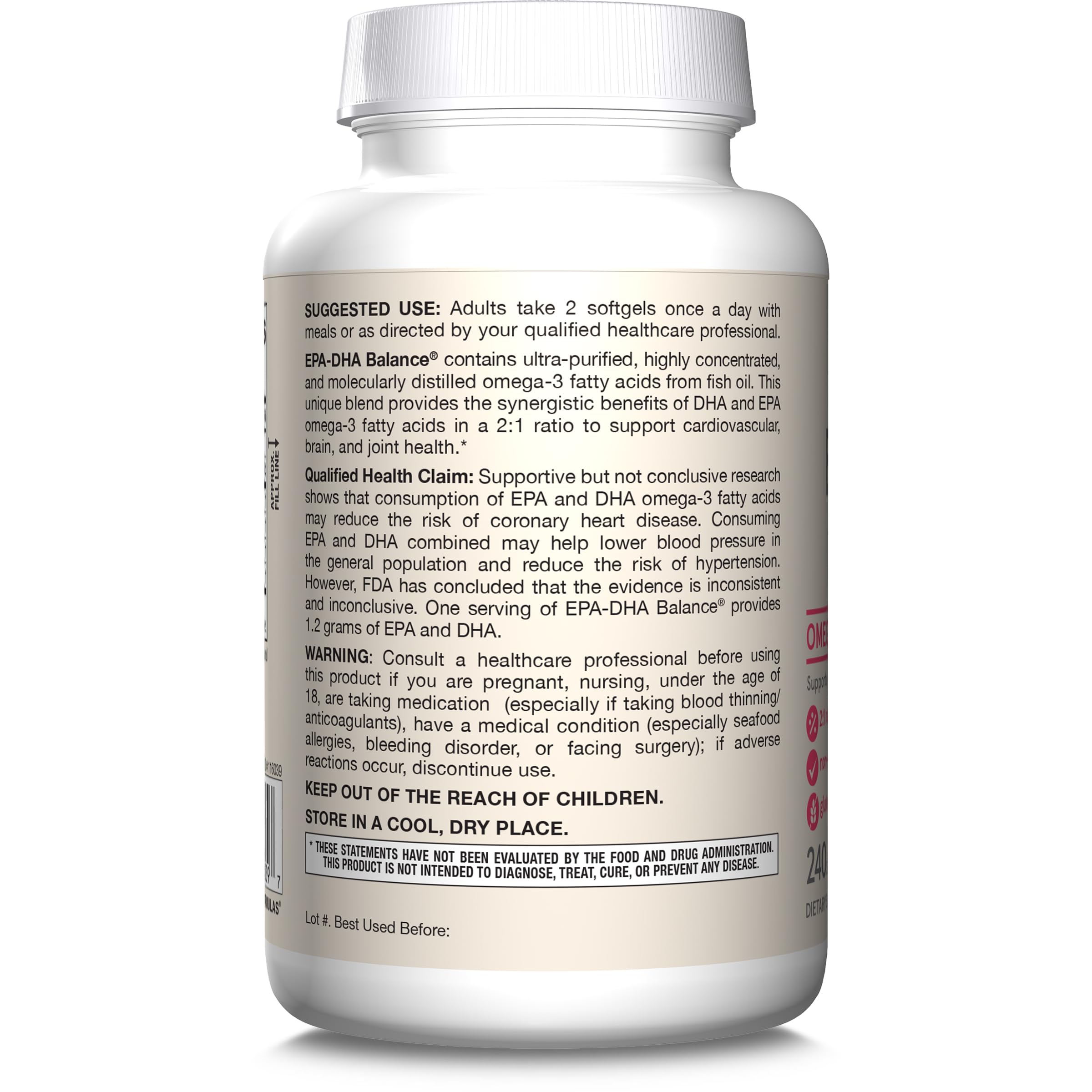 Jarrow Formulas EPA-DHA Balance packaging indicating joint health support.