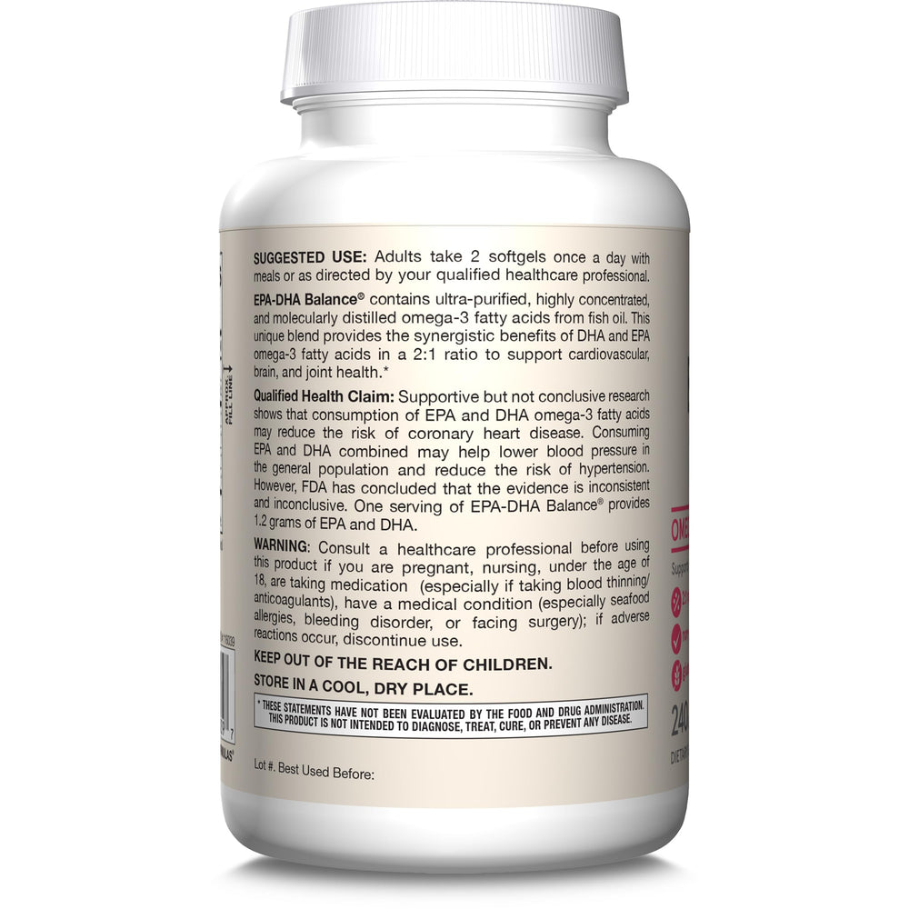 Jarrow Formulas EPA-DHA Balance packaging indicating joint health support.