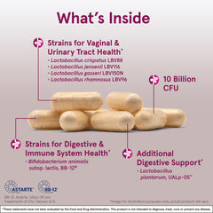 Jarrow Formulas Fem-Dophilus bottle back label lists six strains.