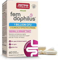 Jarrow Formulas Fem-Dophilus bottle front view for women's urinary tract health