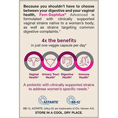 Jarrow Formulas Fem-Dophilus packaging with six-strain graphic.
