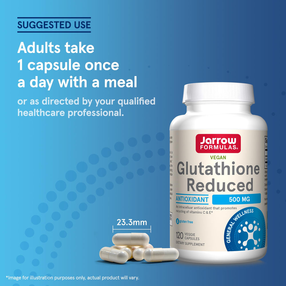Supplement facts panel on Jarrow Formulas Glutathione Reduced bottle