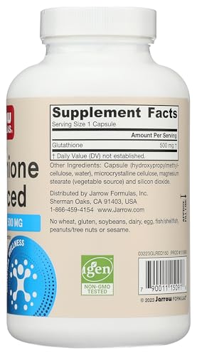Packaging image shows box and bottle from Jarrow Formulas highlighting vegan, gluten-free quality.