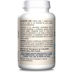 Jarrow Formulas Glutathione Reduced packaging information communicates quality.
