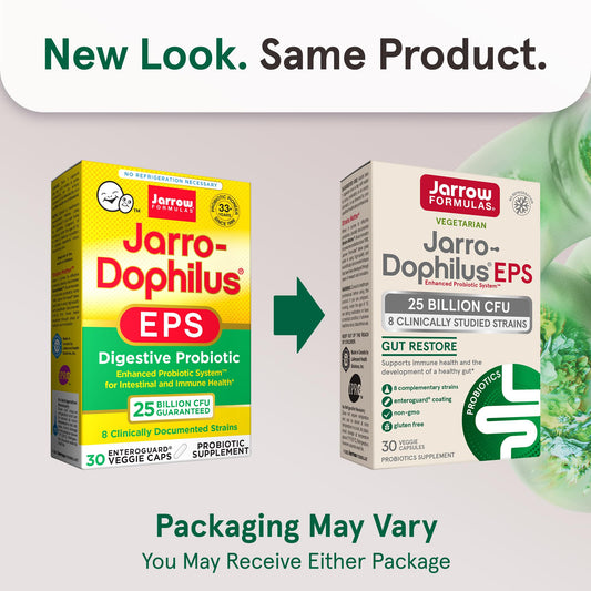 Close-up of Jarro-Dophilus EPS capsules for easy daily dosing.