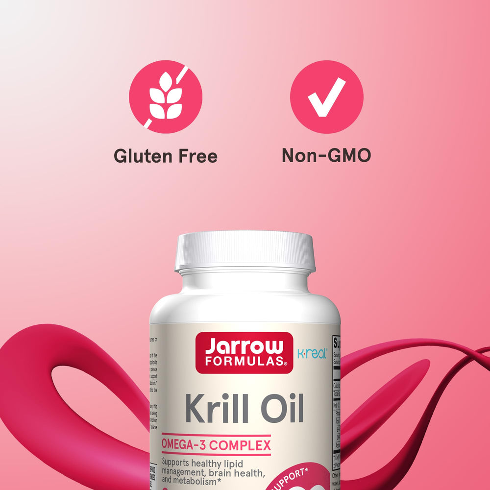 Astaxanthin-rich softgels from Jarrow Formulas Krill Oil for antioxidant support