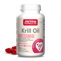 Jarrow Formulas Krill Oil bottle front view for easy daily omega-3 intake