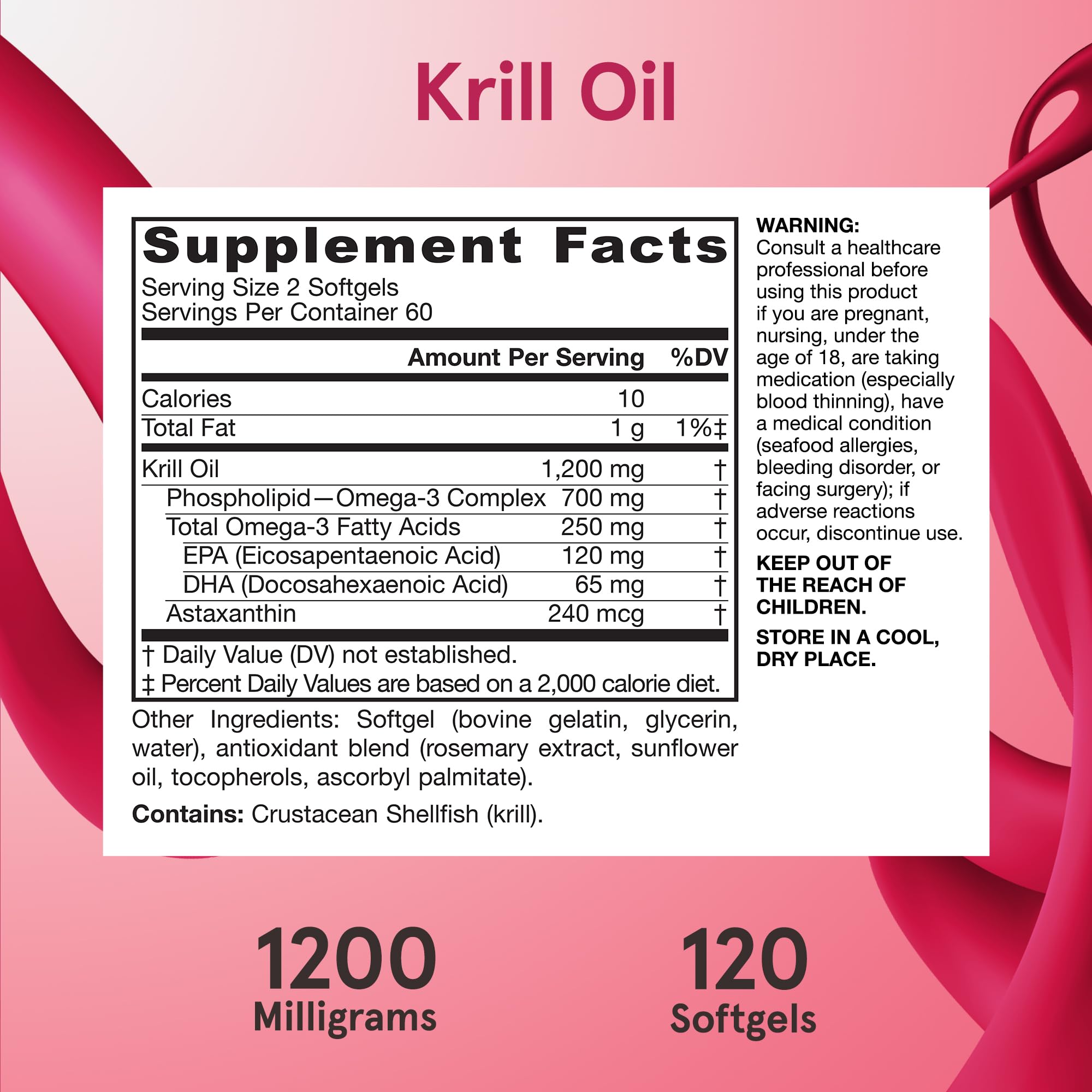 Gluten-free icon on Jarrow Formulas Krill Oil packaging