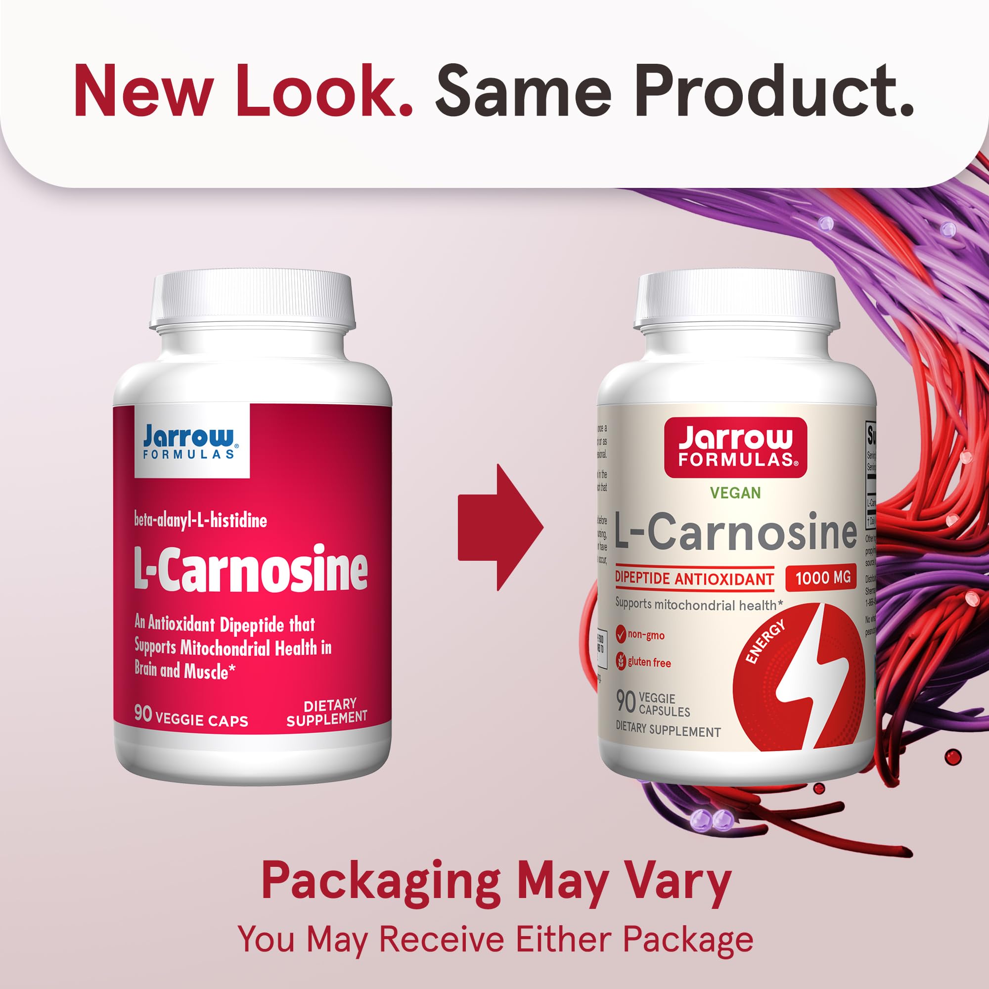 Jarrow Formulas L-Carnosine Dipeptide ingredient panel closeup with high mg content