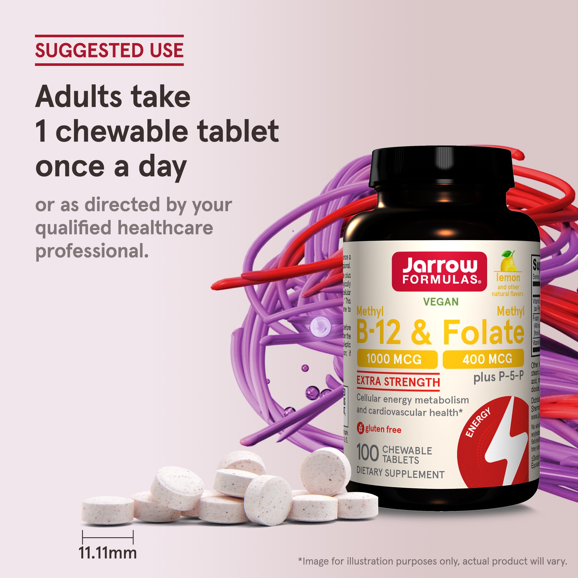 Lemon-flavored chewable tablet close-up showing taste appeal