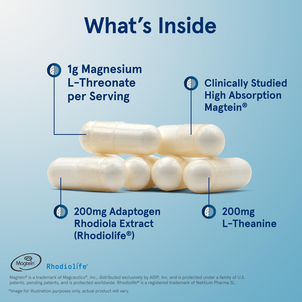 MagMind capsules ready for daily use with L-Theanine and Rhodiolife.