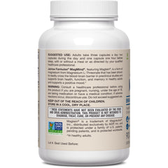 Jarrow Formulas MagMind usage guide image shows daytime and bedtime dosing.