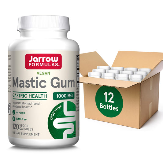 Jarrow Formulas Mastic Gum 1000 mg capsules bottle for daily GI support.