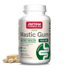 Jarrow Formulas Mastic Gum bottle view for convenient daily dosing and GI support