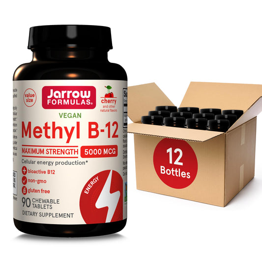 Jarrow Formulas Methyl B-12 cherry chewable tablet, 5000 mcg, energy support