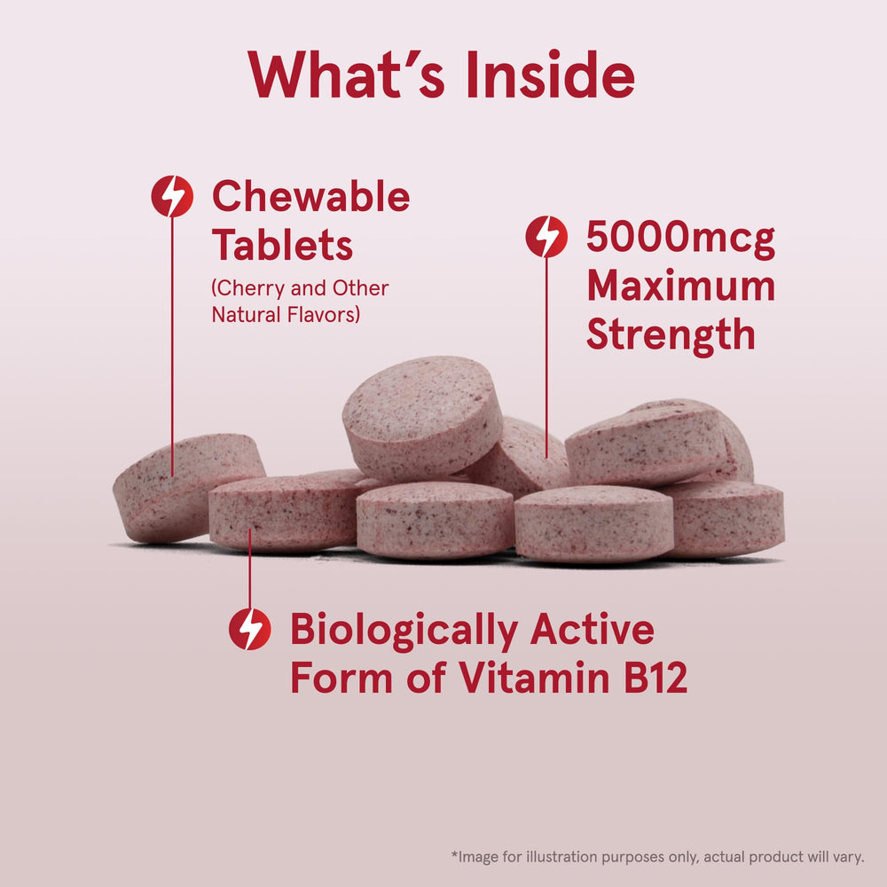 Label view showing gluten-free and vegan-friendly icons with Methyl B-12.