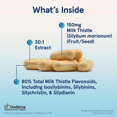Jarrow Formulas Milk Thistle label detail emphasizes 30-1 extract strength.