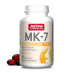 Jarrow Formulas MK-7 softgel packaging highlighting bone support.