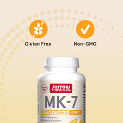 MK-7 softgels stacked beside the nutrition panel for easy selection.