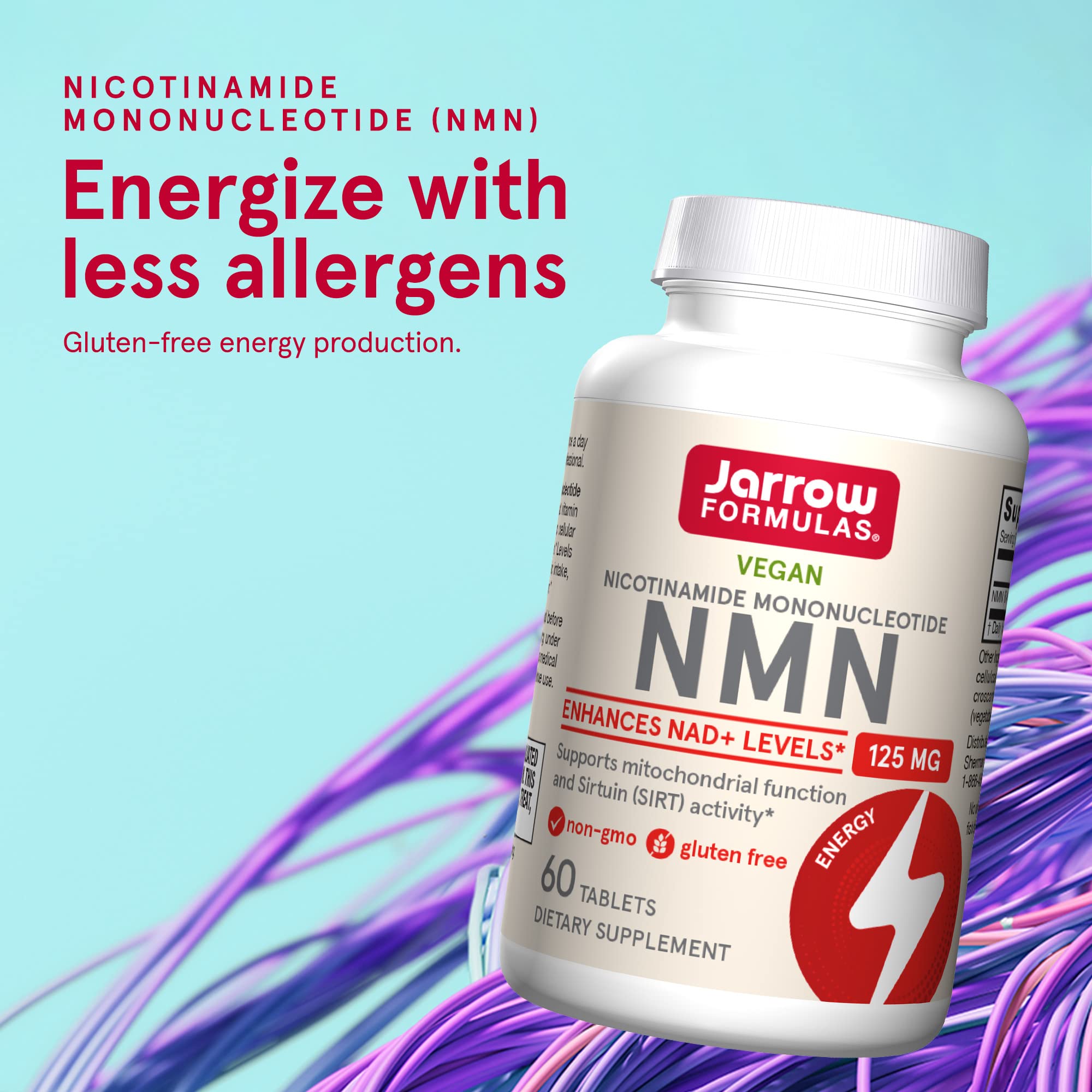 60-serving NMN bottle emphasizes convenient daily use