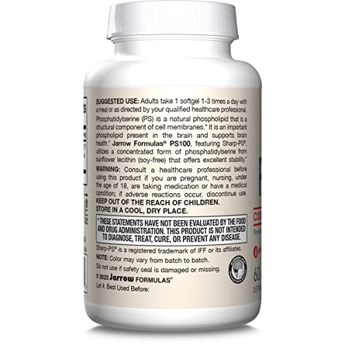 Non-GMO seal on PS100 sunflower phosphatidylserine supplement