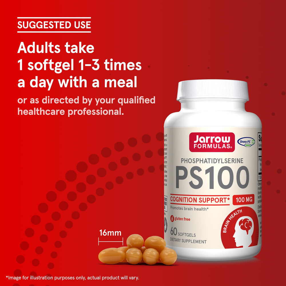 PS100 softgels being poured into a hand for easy daily intake