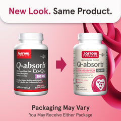 Close-up of the Q-absorb ubiquinone label highlighting absorption technology.