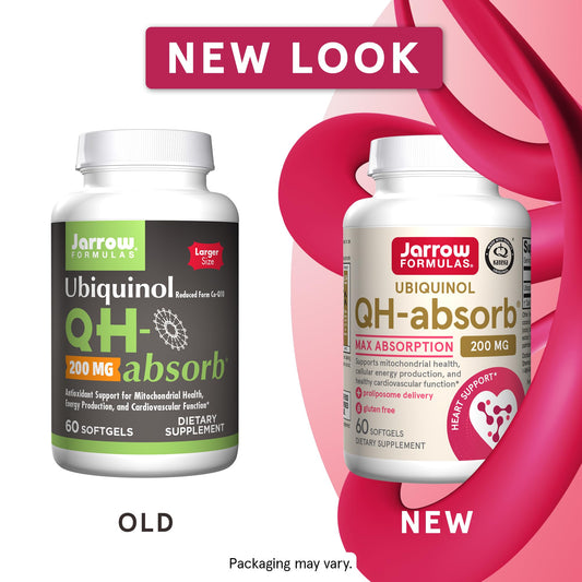 Jarrow Formulas QH-Absorb bottle back label detailing dosage and benefits.