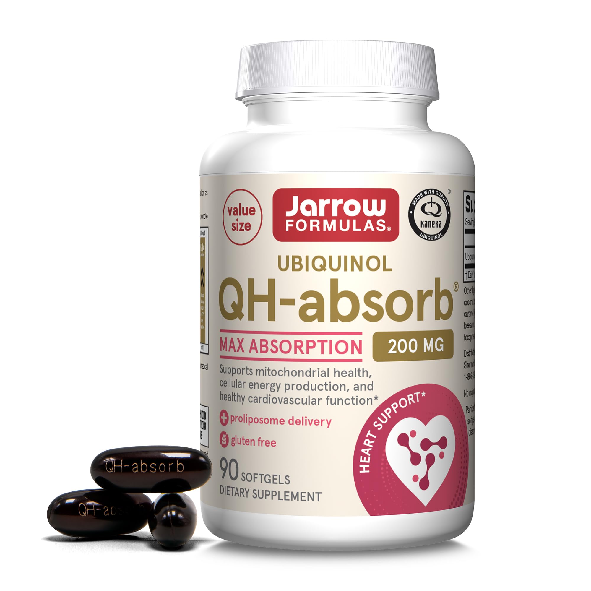Jarrow Formulas QH-Absorb bottle front view highlighting mitochondrial energy support