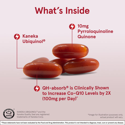 Jarrow Formulas QH-absorb PQQ label closeup highlights ubiquinol and BioPQQ blend