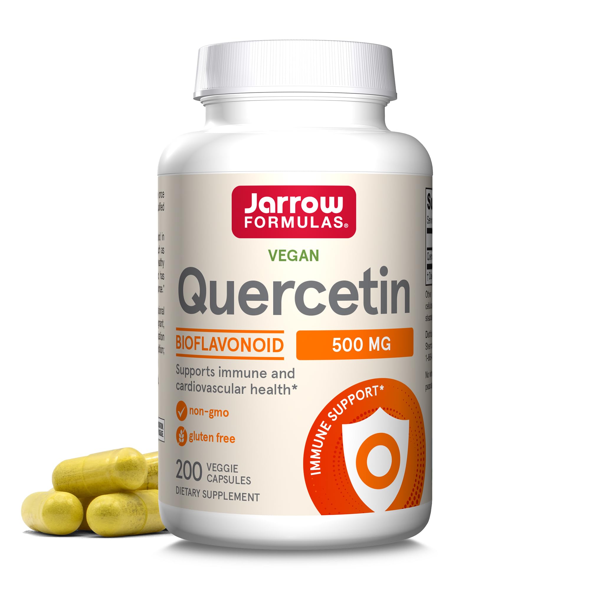 Jarrow Formulas Quercetin 500mg bottle front promoting antioxidant support.