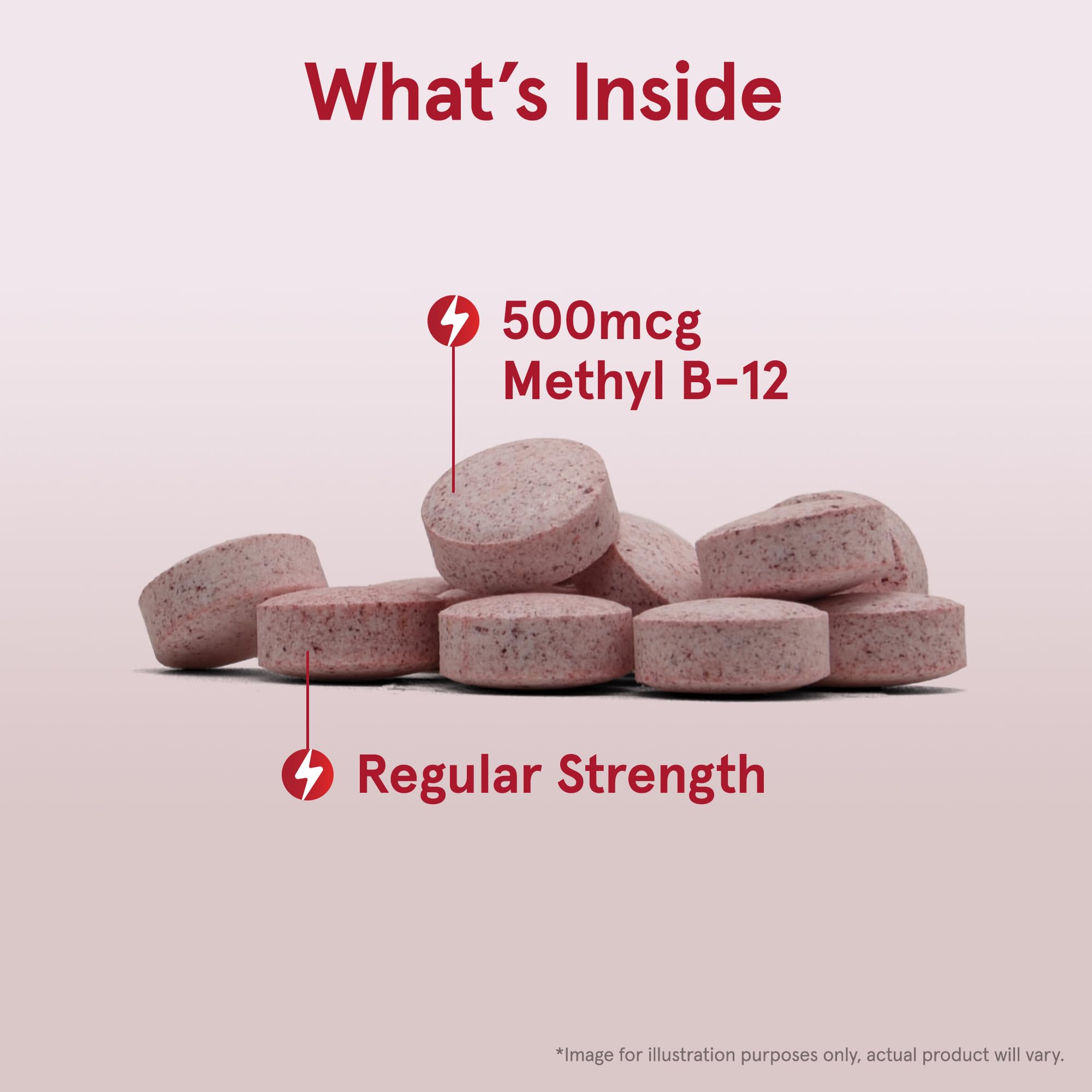 Close-up of Jarrow Formulas Methyl B-12 ingredients label.