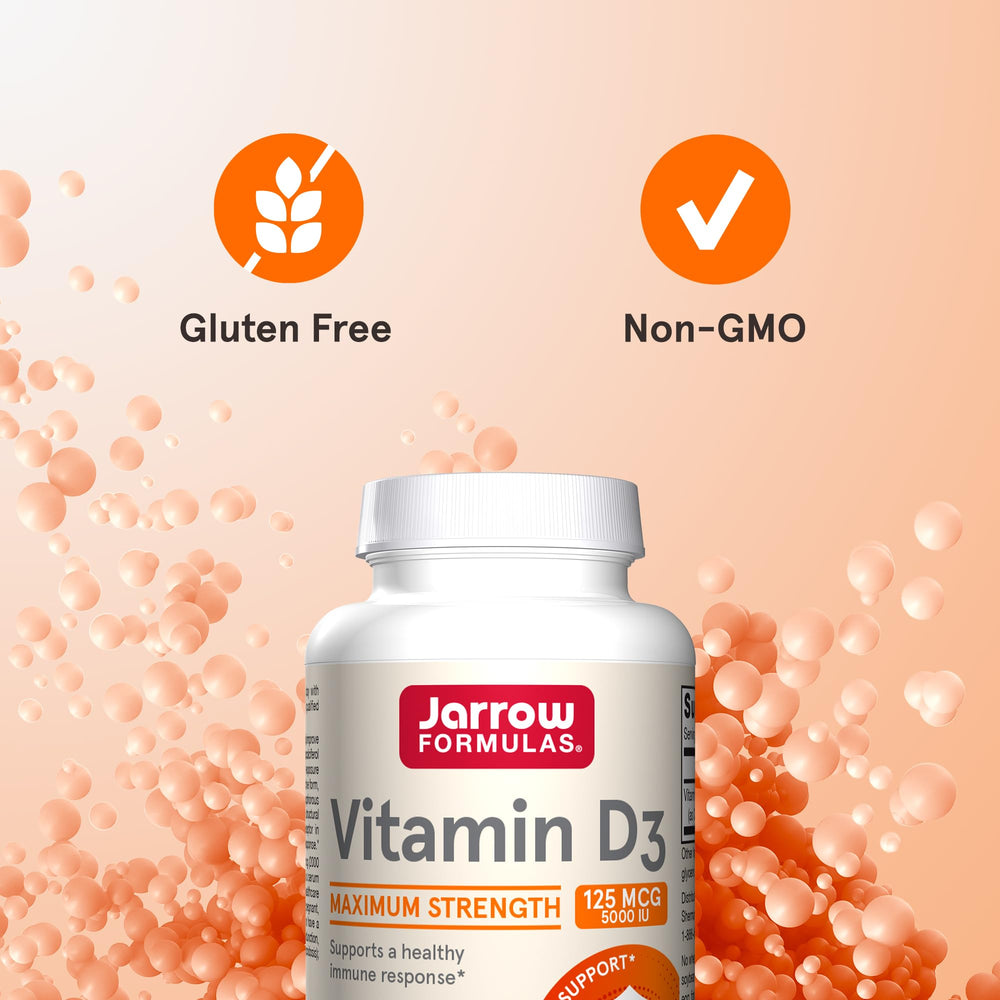 Jarrow Formulas Vitamin D3 bottle packaging ready for daily use.