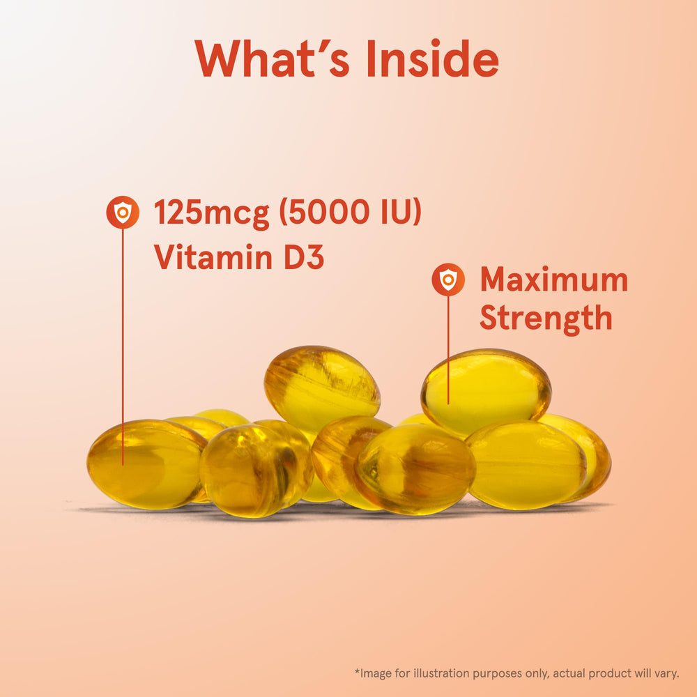Jarrow Formulas Vitamin D3 label view shows 5,000 IU per serving.