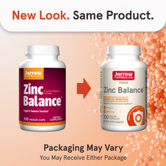 Jarrow Zinc Balance capsules ready for daily mineral balance.