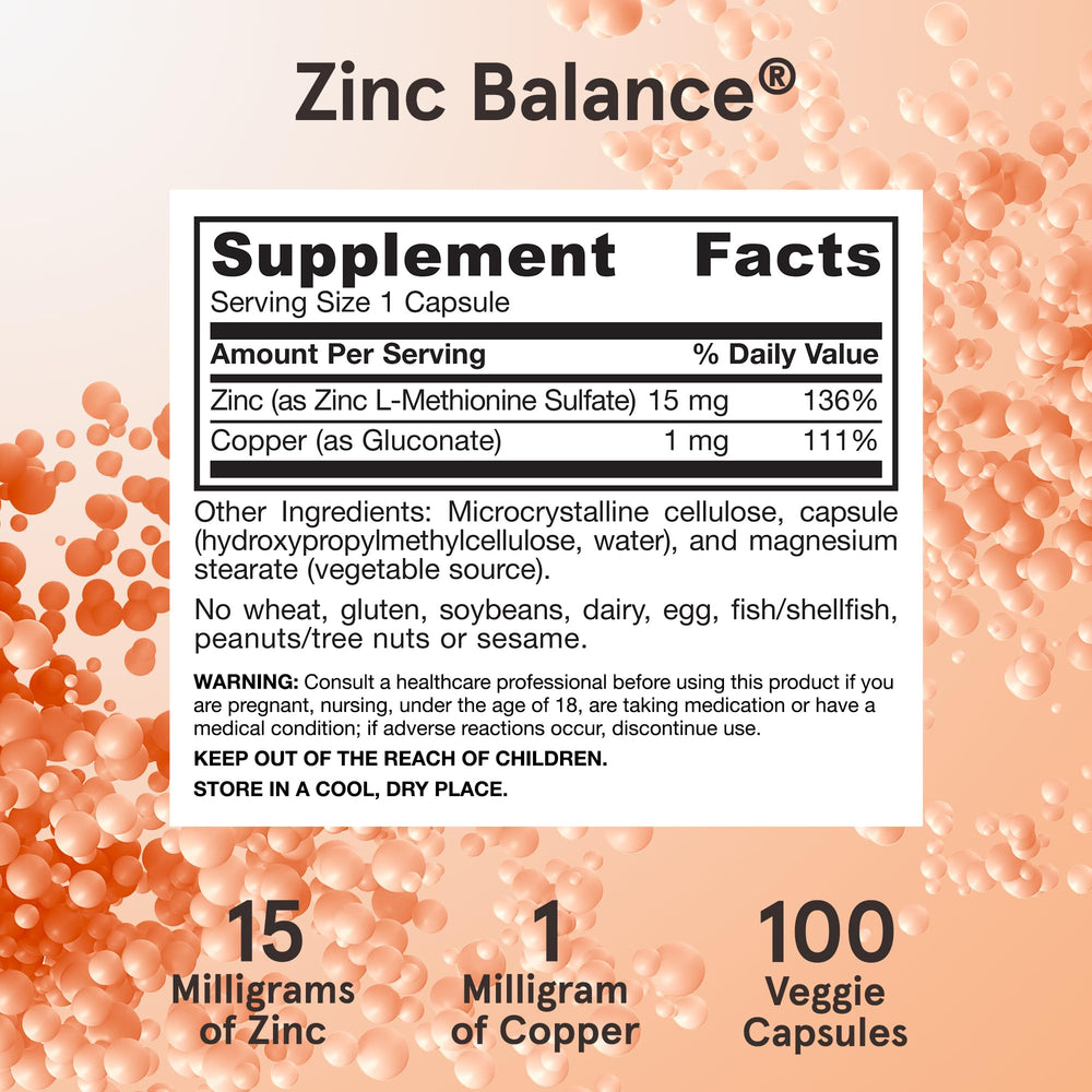 Jarrow Zinc Balance ratio graphic shows copper-zinc balance.