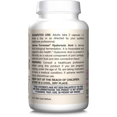 Jarrow Formulas Hyaluronic Acid capsules alongside glass of water for hydration routine.
