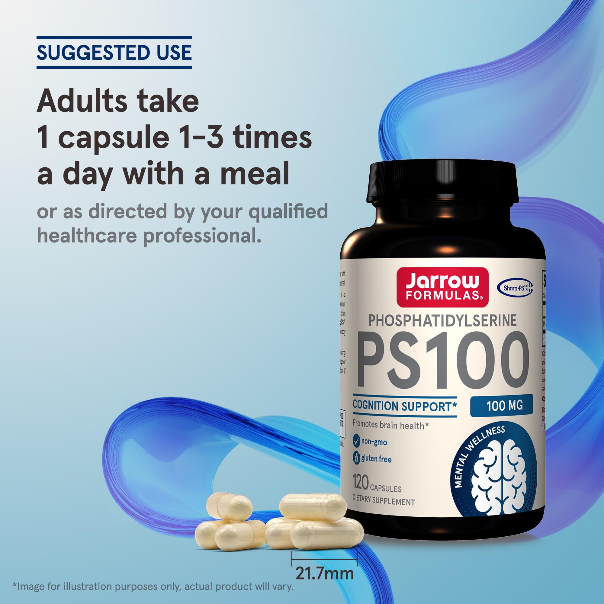 Gluten-free, non-GMO PS100 packaging supports clean label brain health.