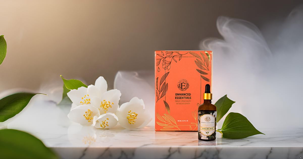 Jasmine oil applied to skincare routine for calming hydration.